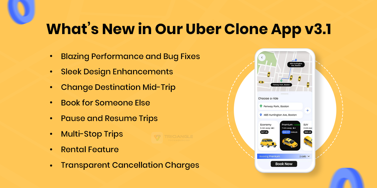 New updates in Uber clone app