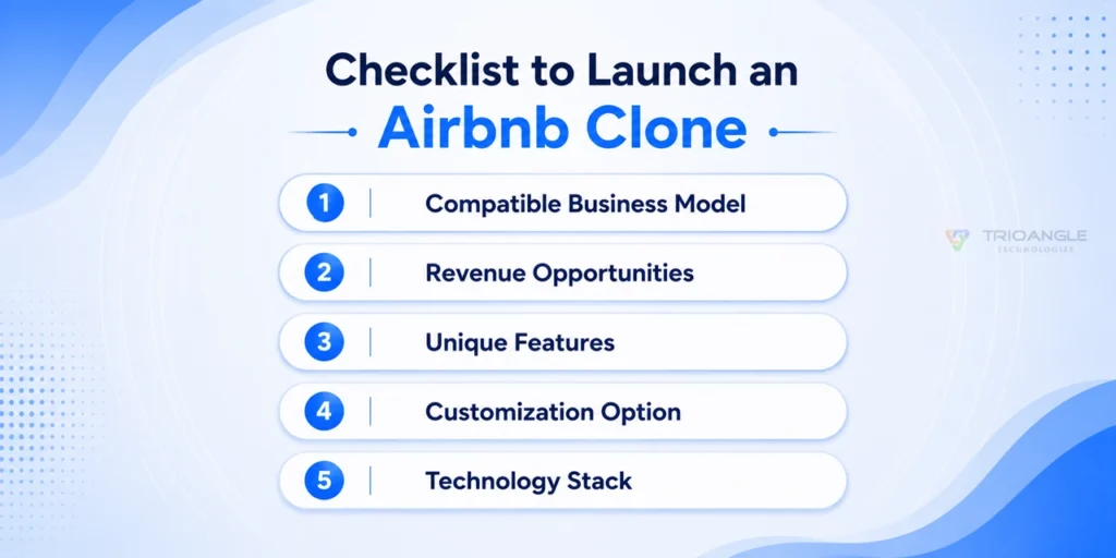 checklist to start an Airbnb clone script