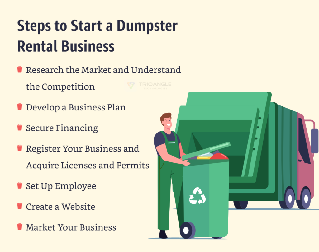 steps to start dumpster rental business