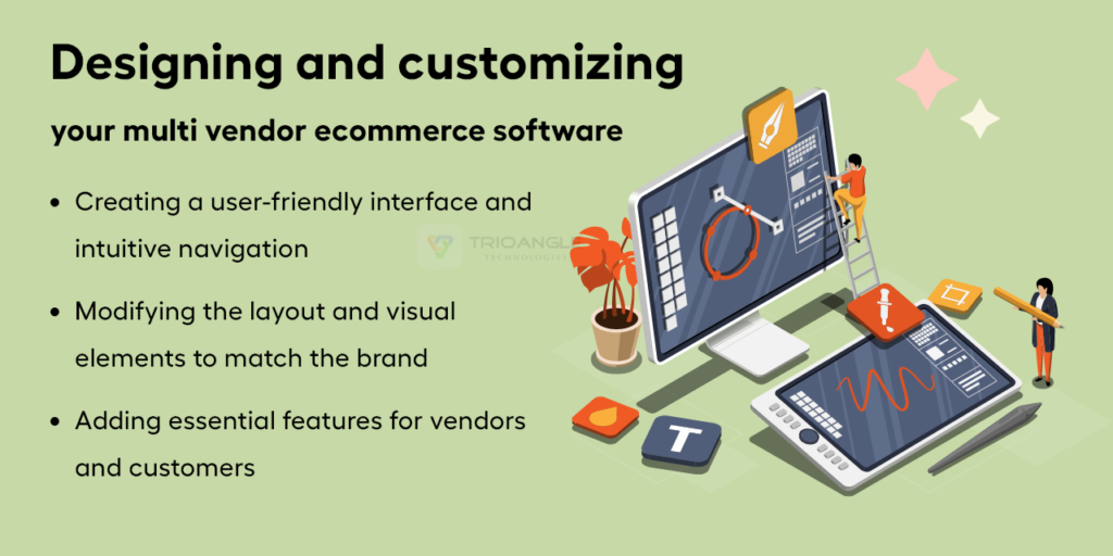 E-commerce app: designing and customizing