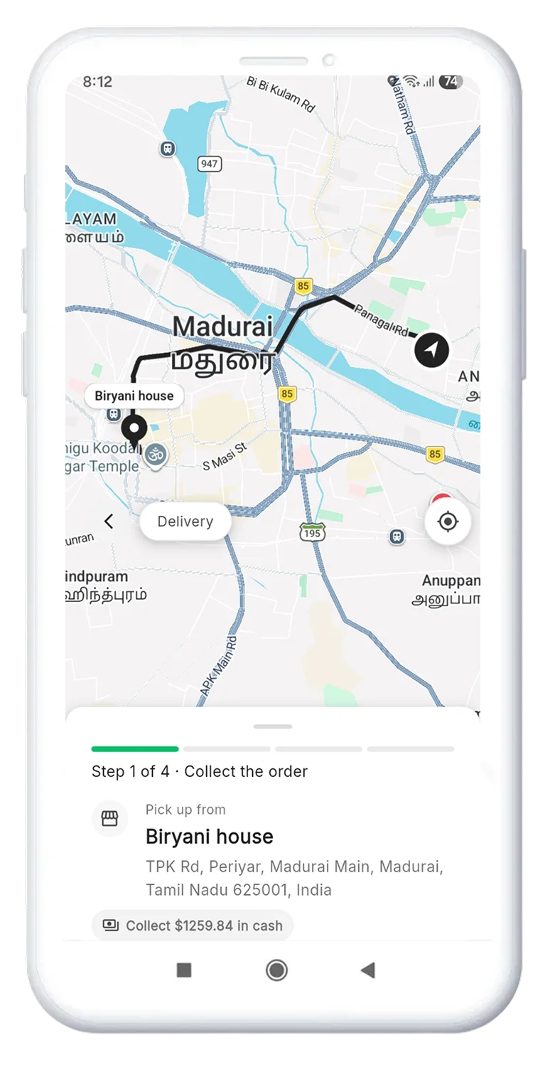Eater app live order tracking screen