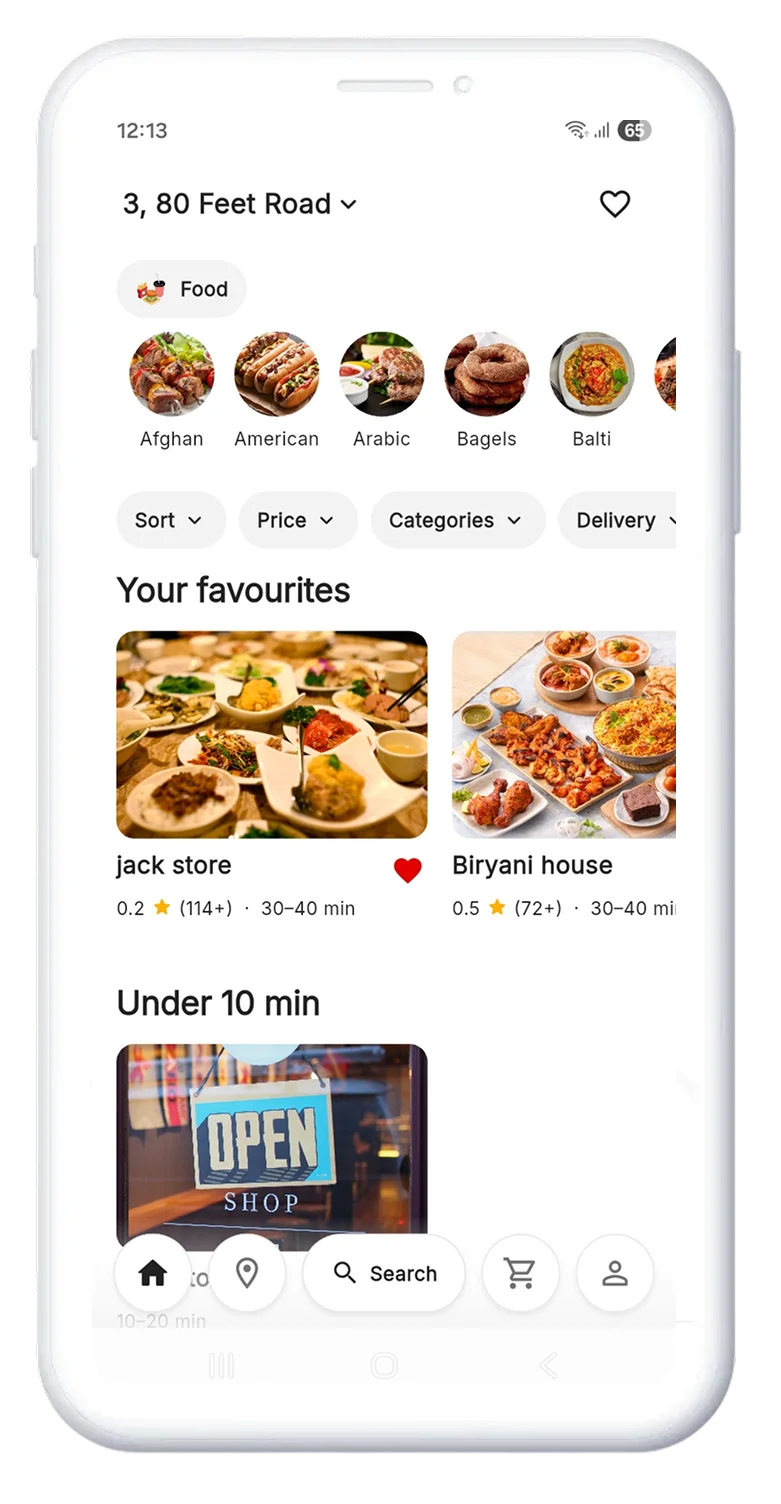 Eater app home page screen