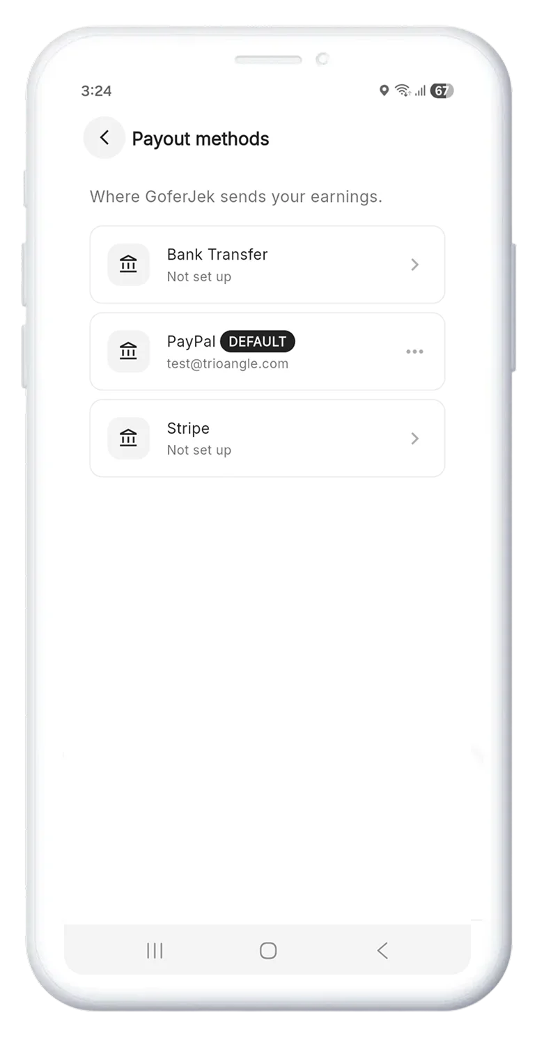Payout methods