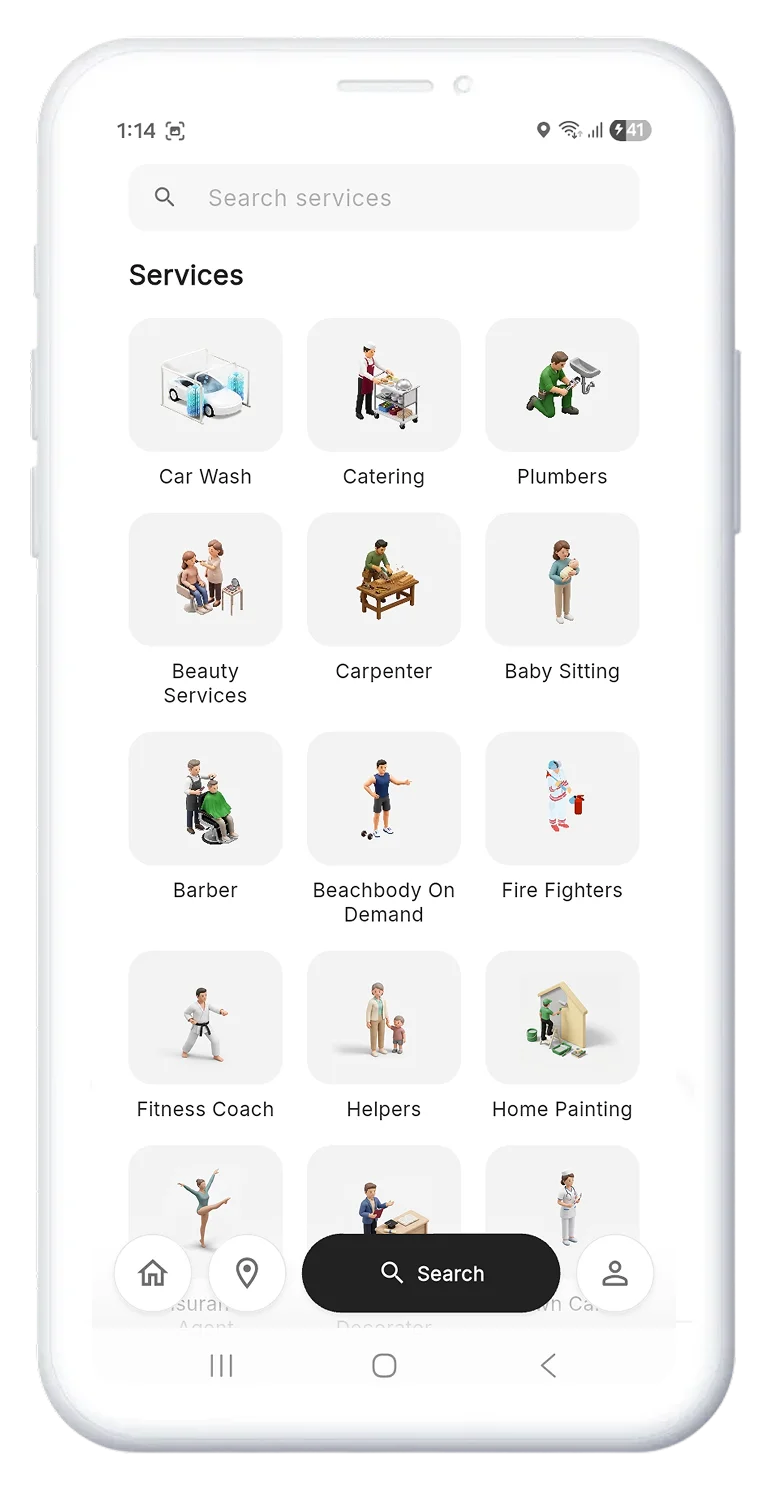 Users can search for services through advanced filter option