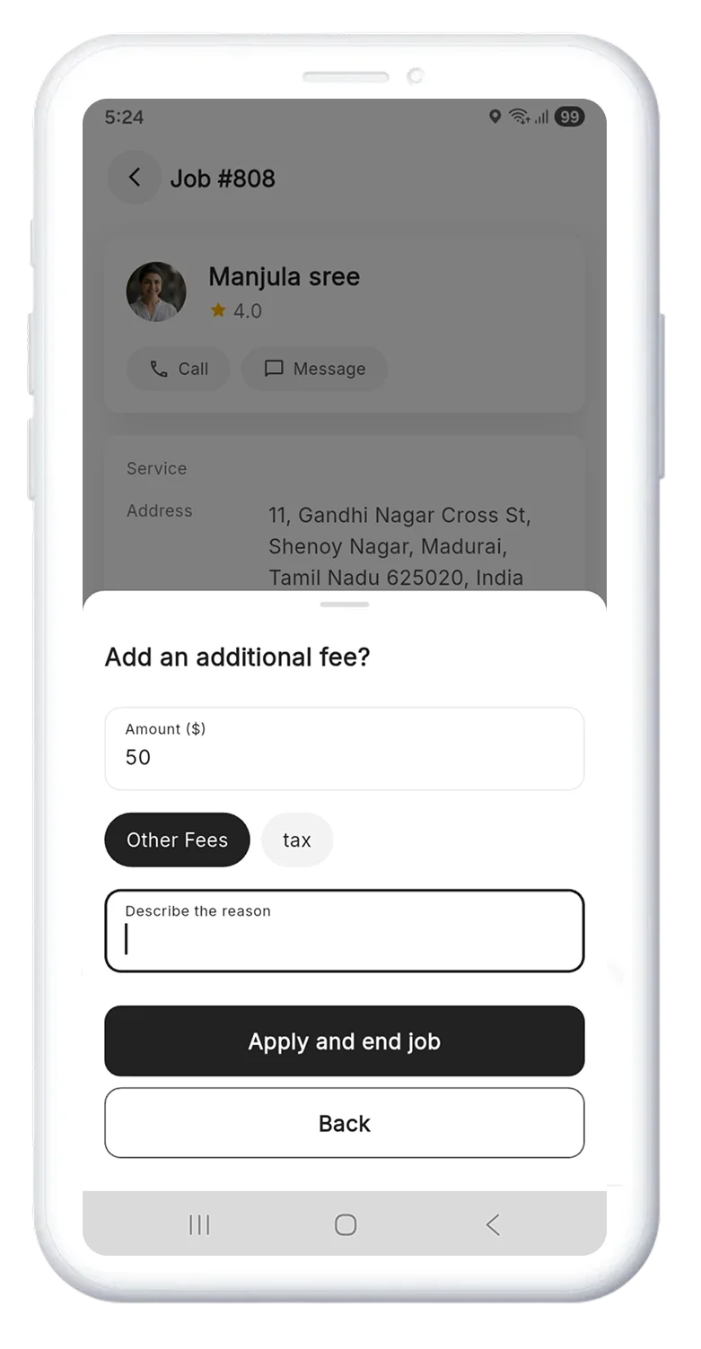 Adding an additional fees